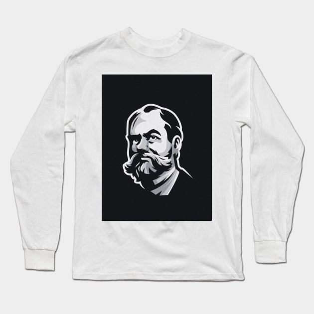 Products printed with portraits of famous personalities around the world Long Sleeve T-Shirt by NTR_STUDIO